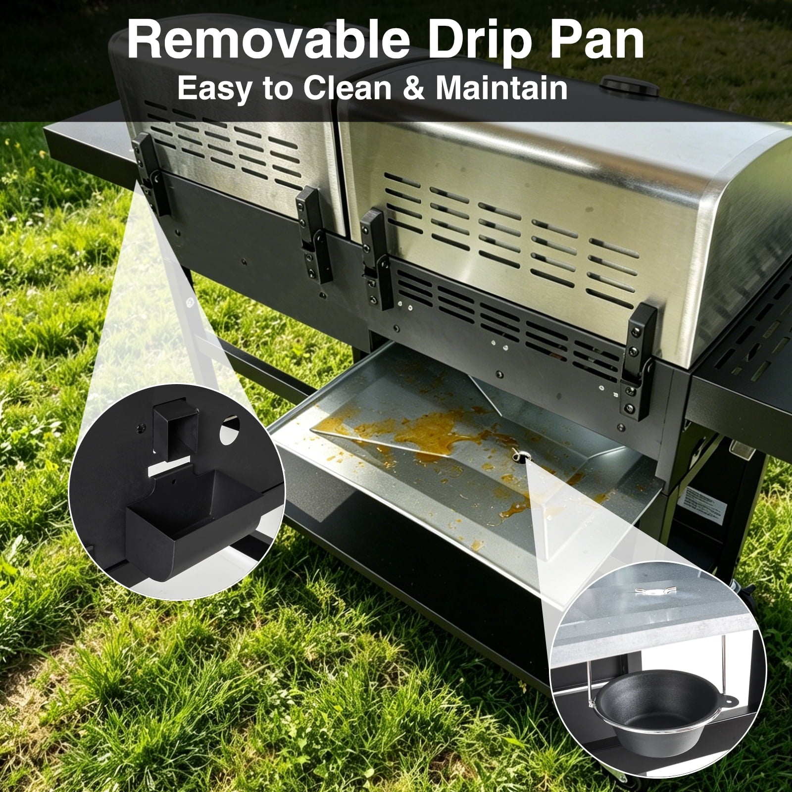 KingChii Propane Gas Grill and Griddle Combo, 2 in 1 Dual Outdoor BBQ with 45,000 BTU for Outdoor Patio Cooking Barbecue Gas Grills