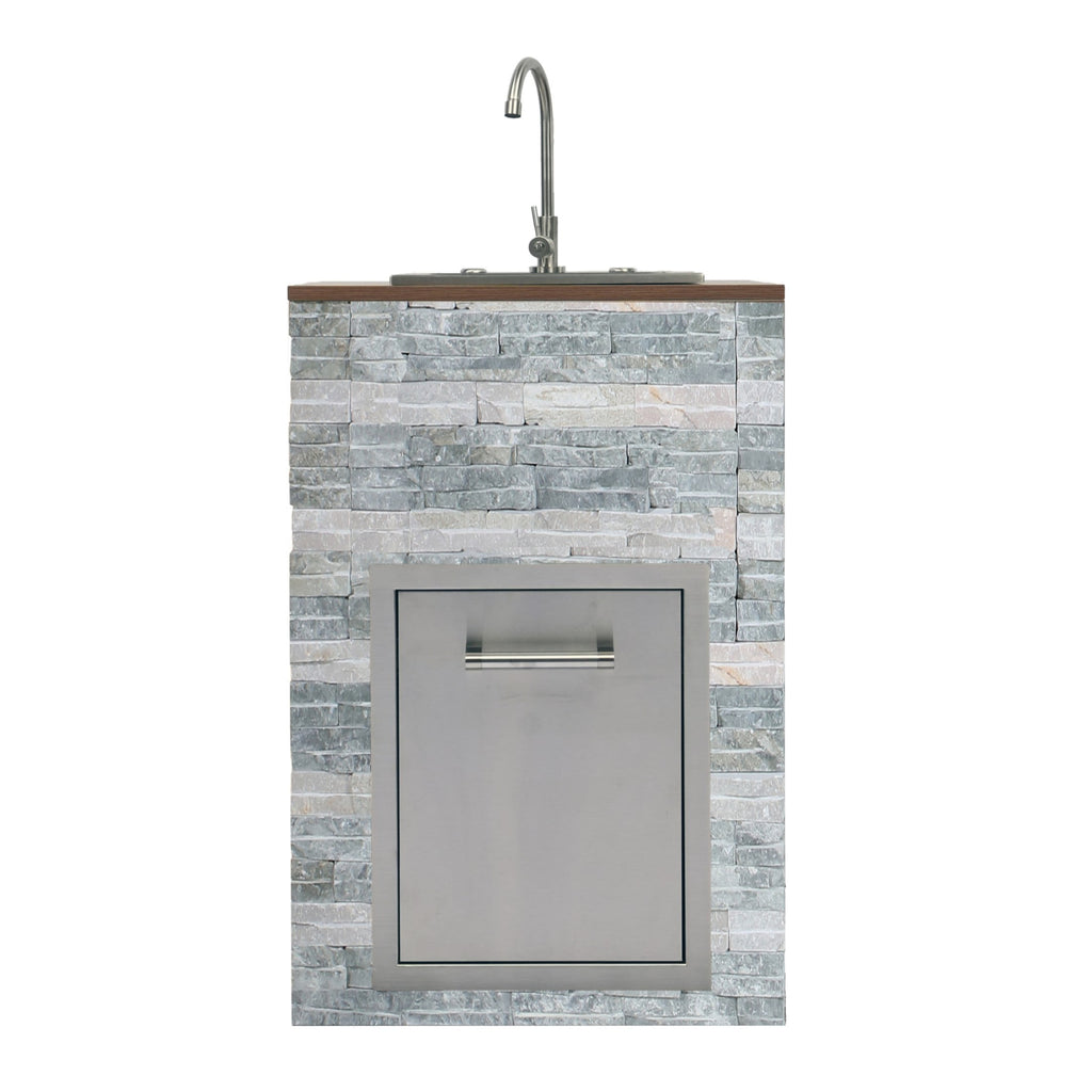 Navratil 4-Burner Silver Propane Built-in Outdoor Gas Grill with Rust Resistant Navratil