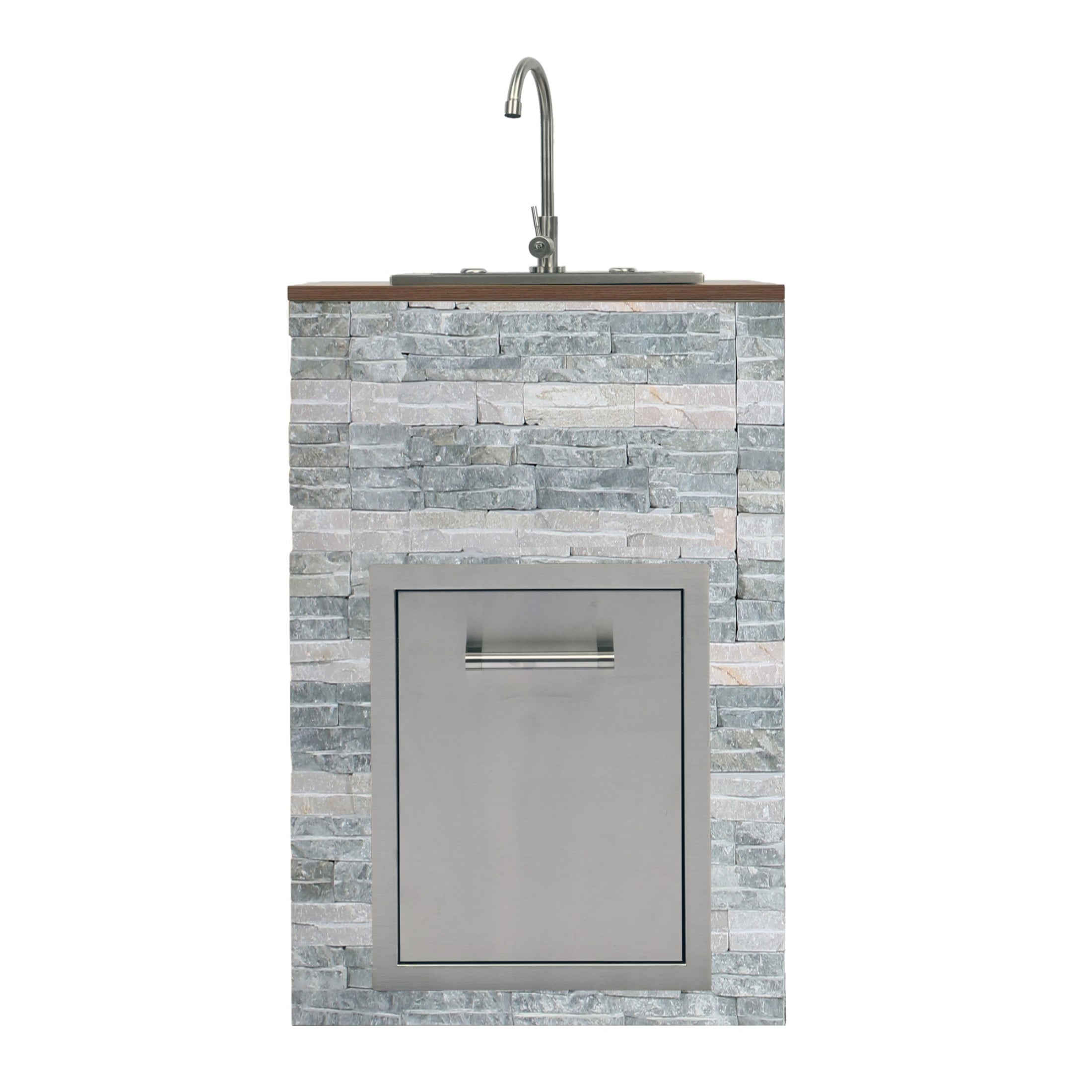 Navratil 4-Burner Silver Propane Built-in Outdoor Gas Grill with Rust Resistant Navratil