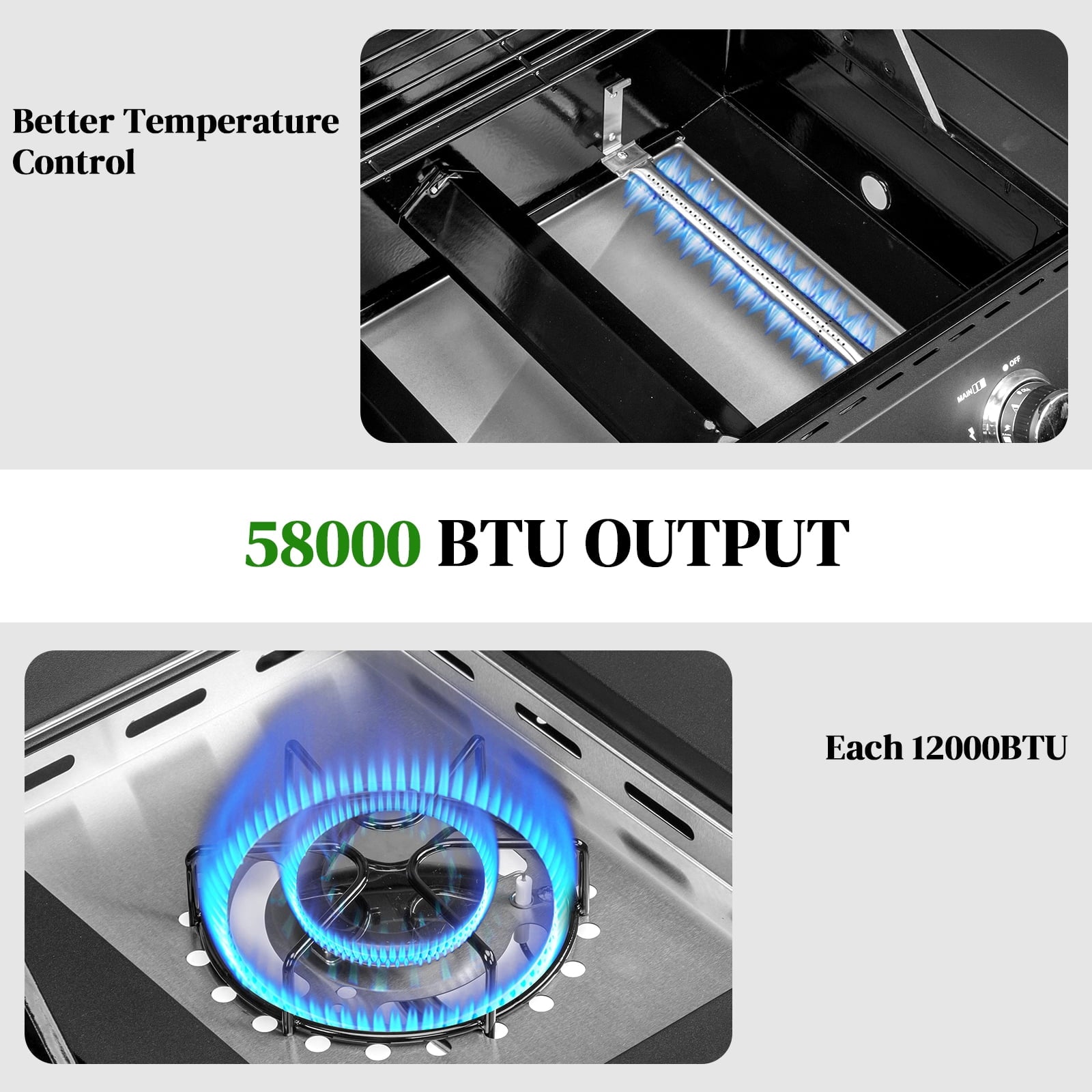 UBesGoo 4 Burner Propane Gas Grill with Side Burner 58000BTU for Camping Cooking BBQ UBesGoo