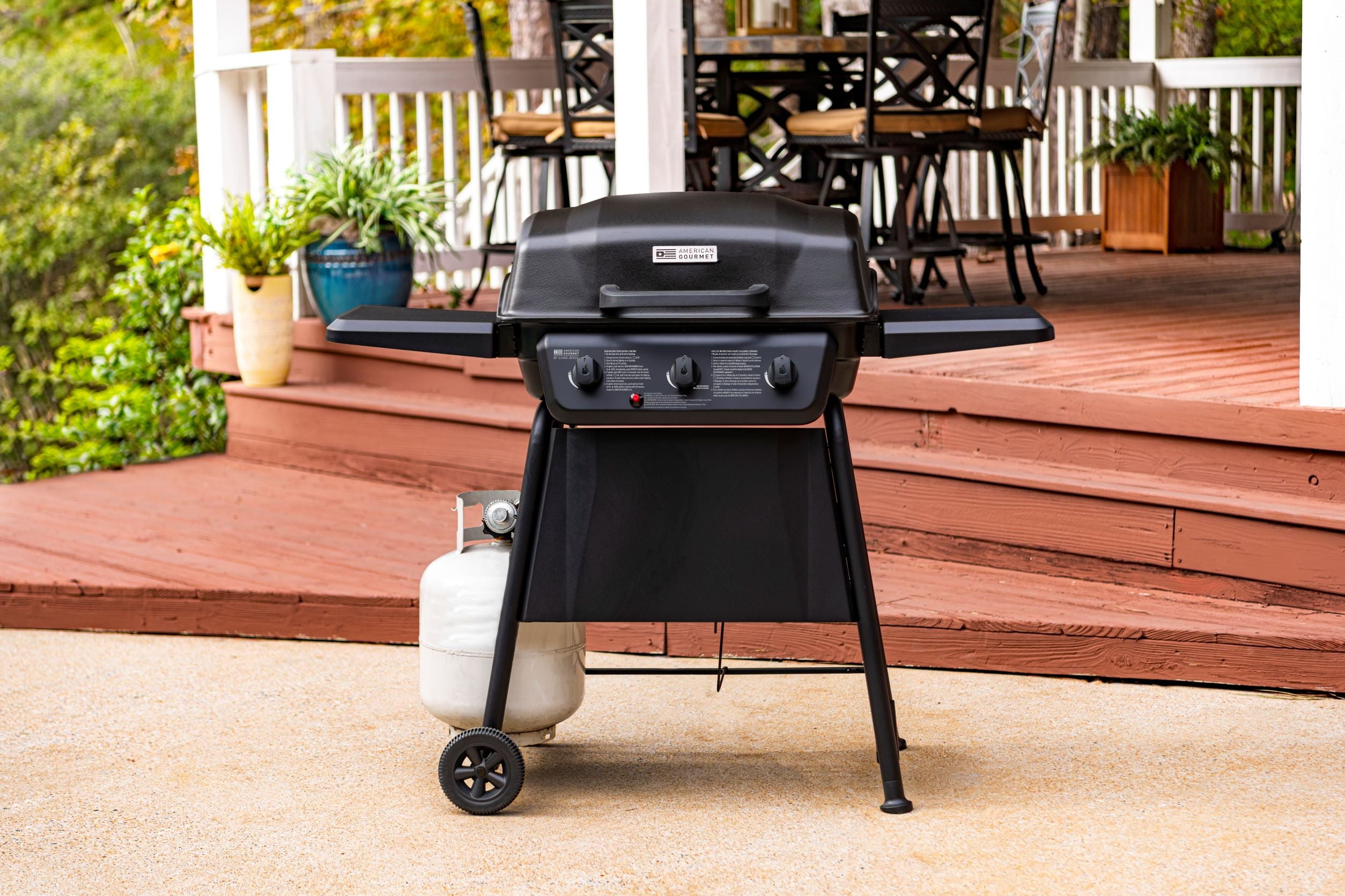 American Gourmet 3 Burner Liquid Propane Grill Black American Gourmet Pretzel