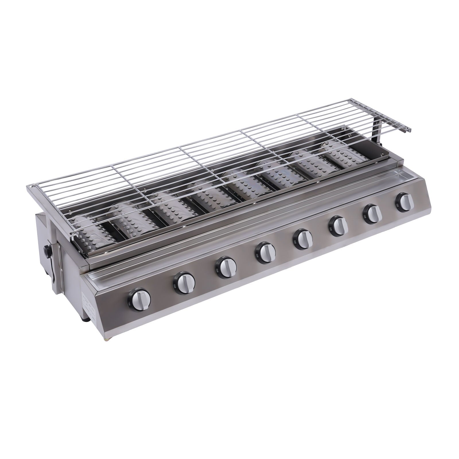 40.94*15.7*7.9in 8 BBQ Gas Grill 201 Stainless Steel Silver Patio Garden Barbecue Grill for Restaurants Barbecue Restaurants Unbranded