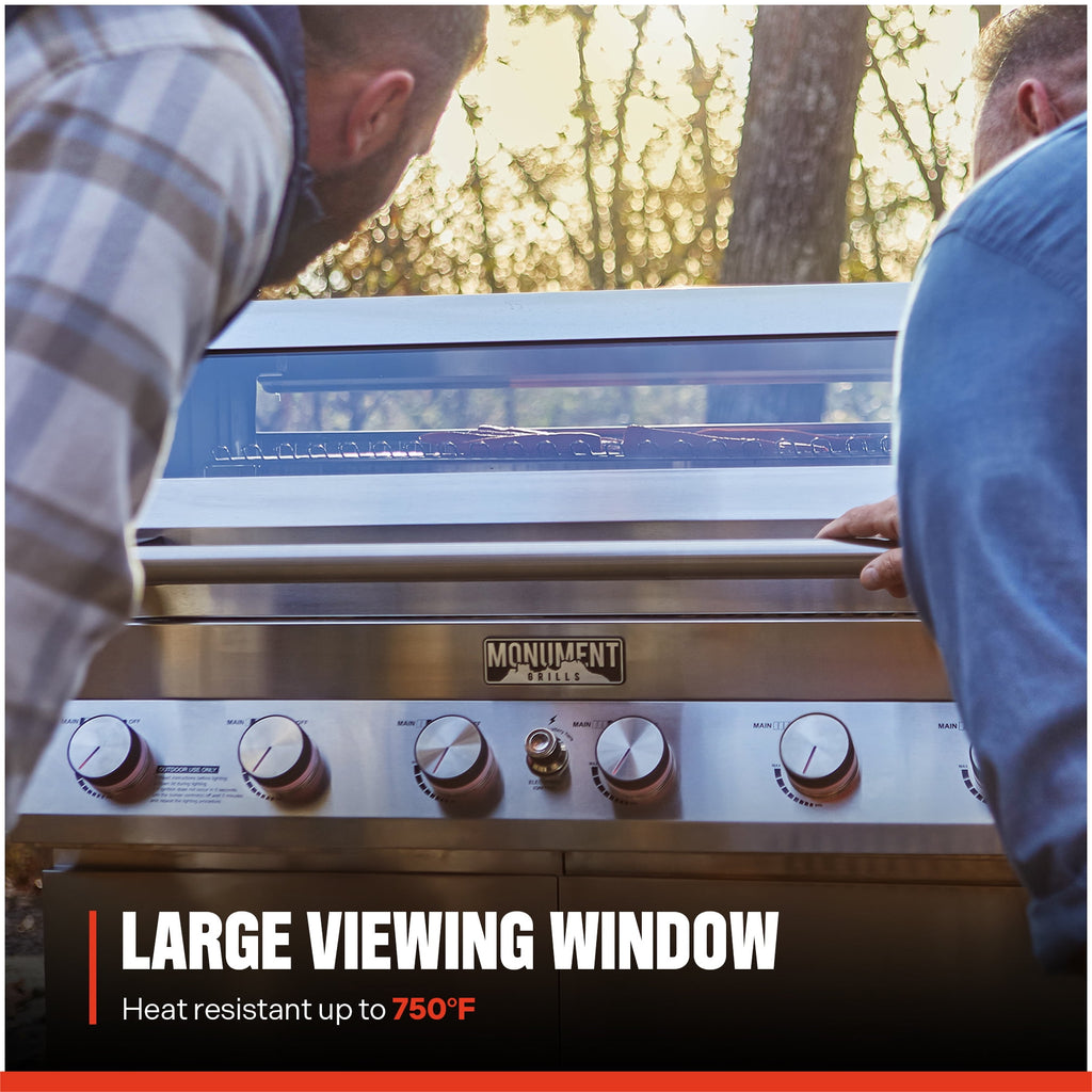 Monument Grills Denali Series 6-Burner Black Dual Fuel Cabinet Grill with Clearview Lid and LED Knobs Monument Grills