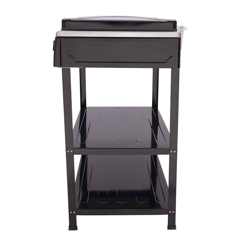 5-Burner Gas Stove Outdoor Camping Cooking BBQ Grill with 2-Tier Storage Rack Unbranded