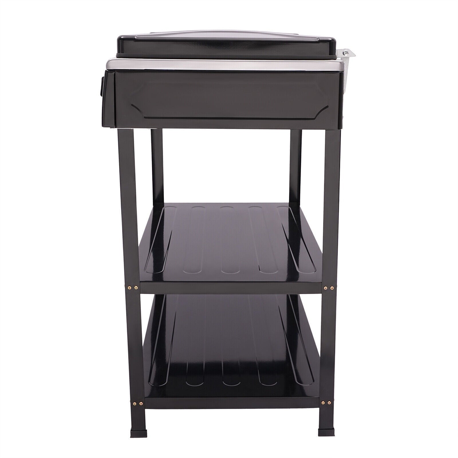 5-Burner Gas Stove Outdoor Camping Cooking BBQ Grill with 2-Tier Storage Rack Unbranded