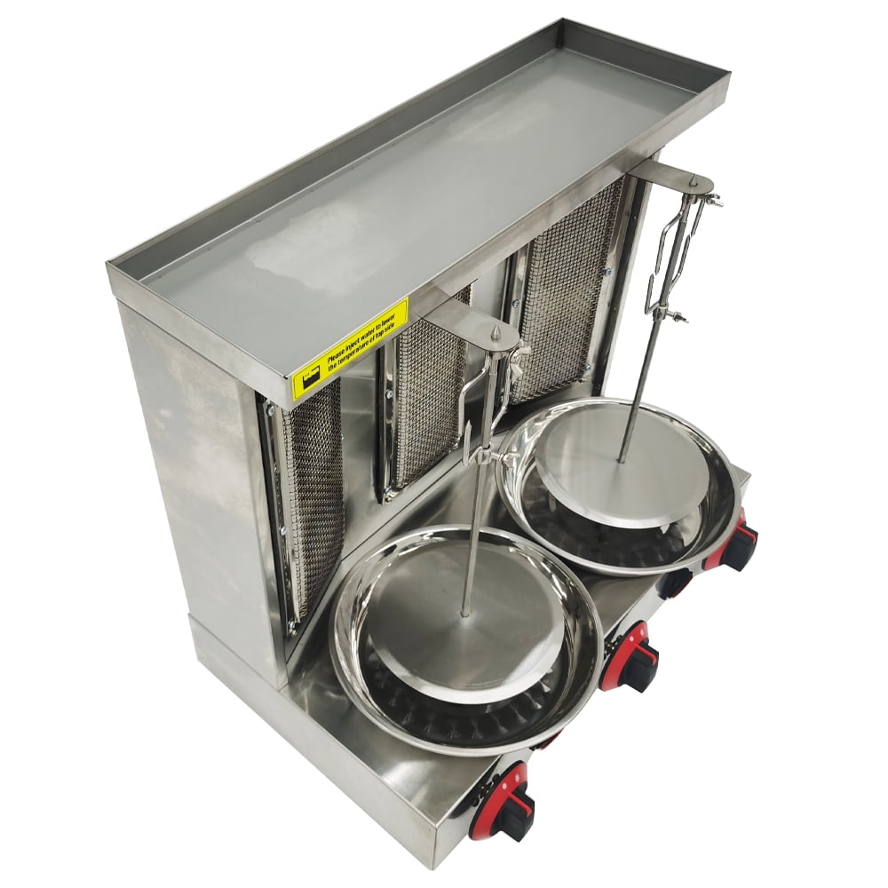 Techtongda Shawarma Machine Gas Kebab Gyro Grill Machine Propane Doner Kebab Machine with 3 Burners Techtongda