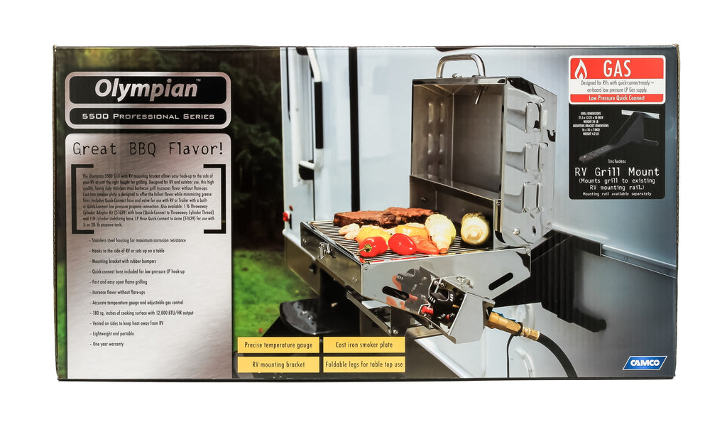 Camco 57305 Olympian 5500 Stainless Steel Portable/RV Grill Camco