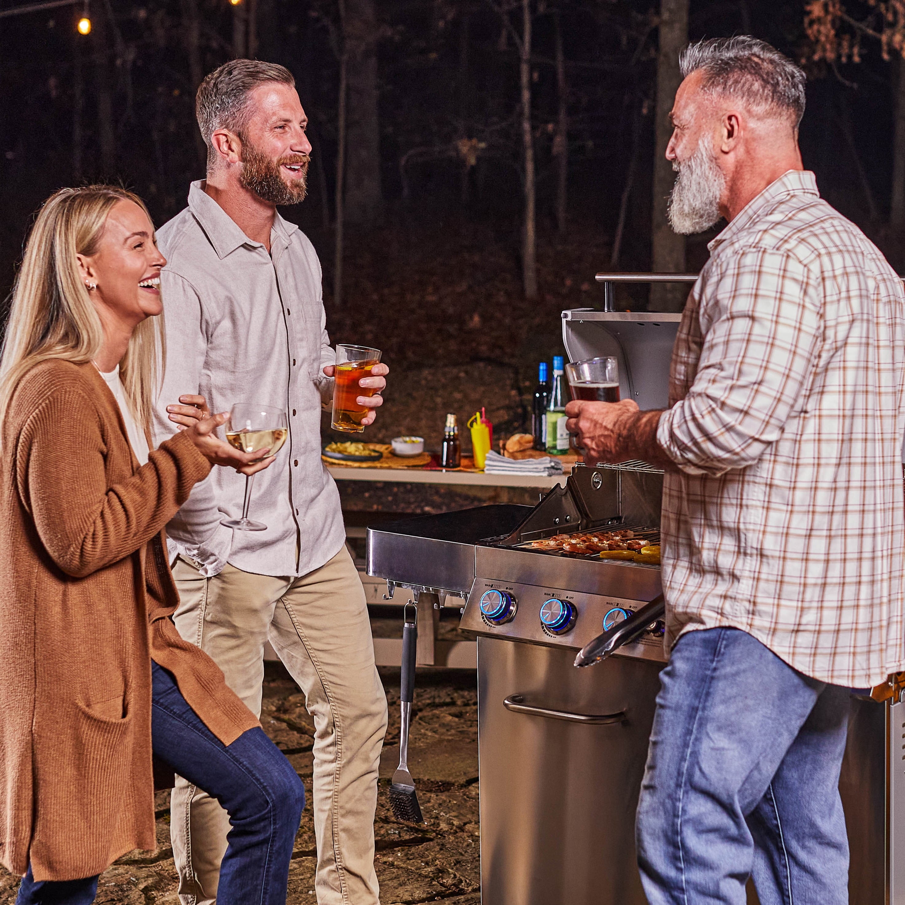 Monument Grills 6+1 Burner Propane Gas Grill  84,000 BTU Stainless Steel Outdoor Patio Barbecue Grill  LED Controls , Free Rotisserie Kit , and Easy Cleanup , 77352 Monument Grills