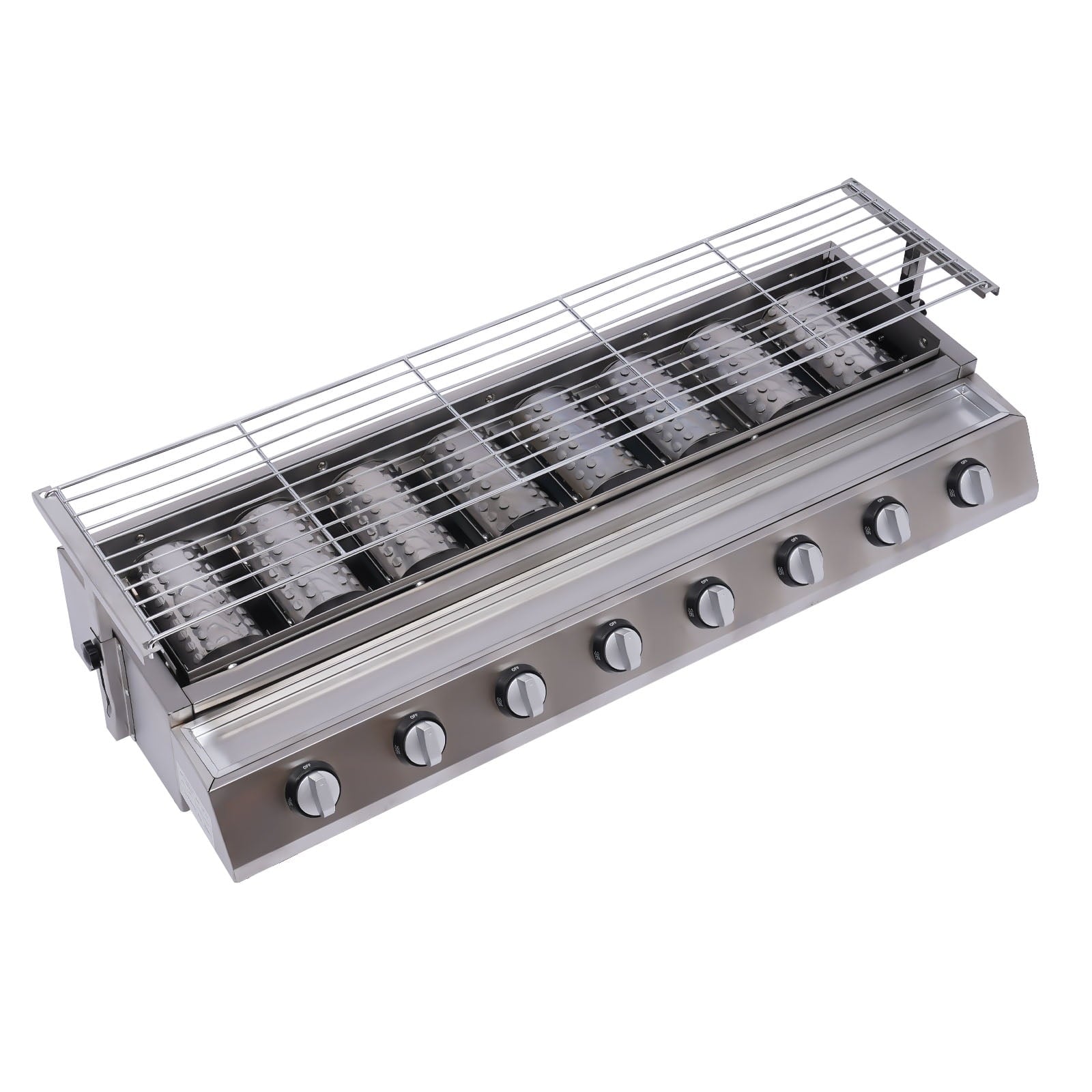 40.94*15.7*7.9in 8 BBQ Gas Grill 201 Stainless Steel Silver Patio Garden Barbecue Grill for Restaurants Barbecue Restaurants Unbranded