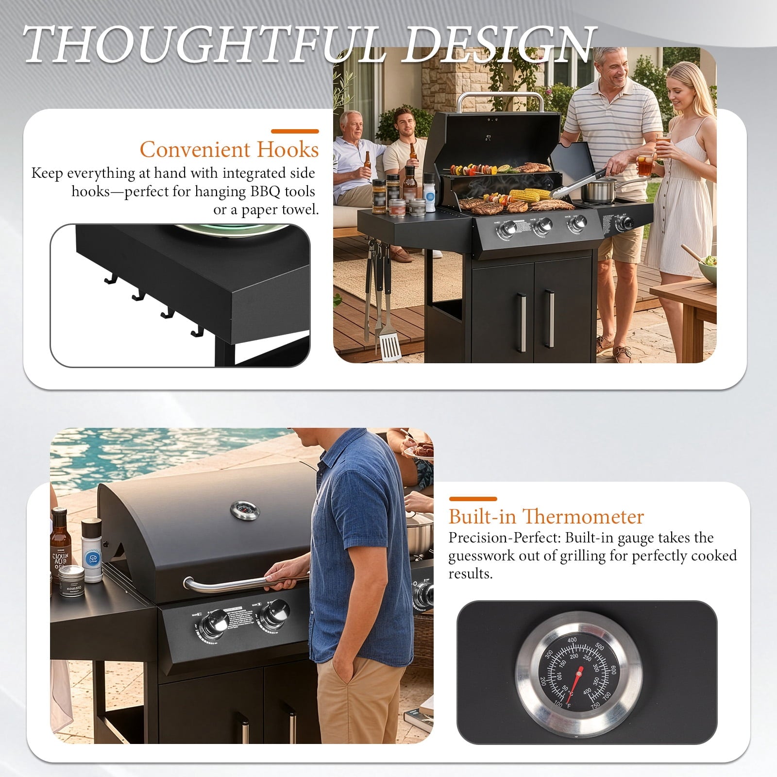 Ktaxon 3 Burner Propane Grill Gas Stove 46000 BTU with Side Stove,Wheels Ktaxon