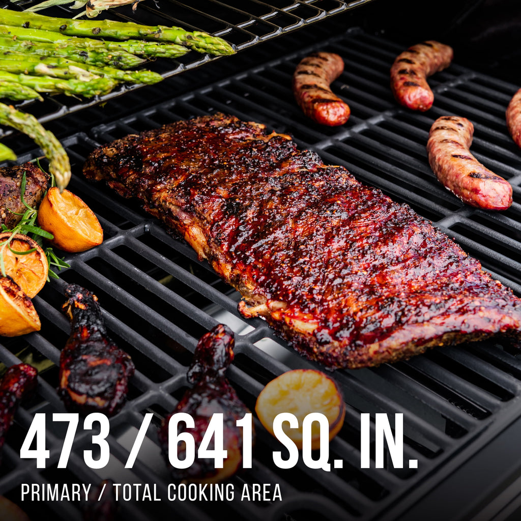 Expert Grill 5-Burner Propane Gas Grill with Side Burner, and Side Table, Stainless Steel Expert Grill
