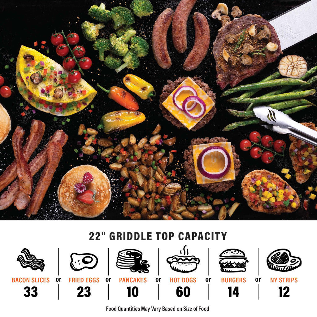 Blackstone Adventure Ready Outdoor Griddle,  2-Burner 22 Propane Flat Top Grill with Flexfold? Legs, Gray Blackstone