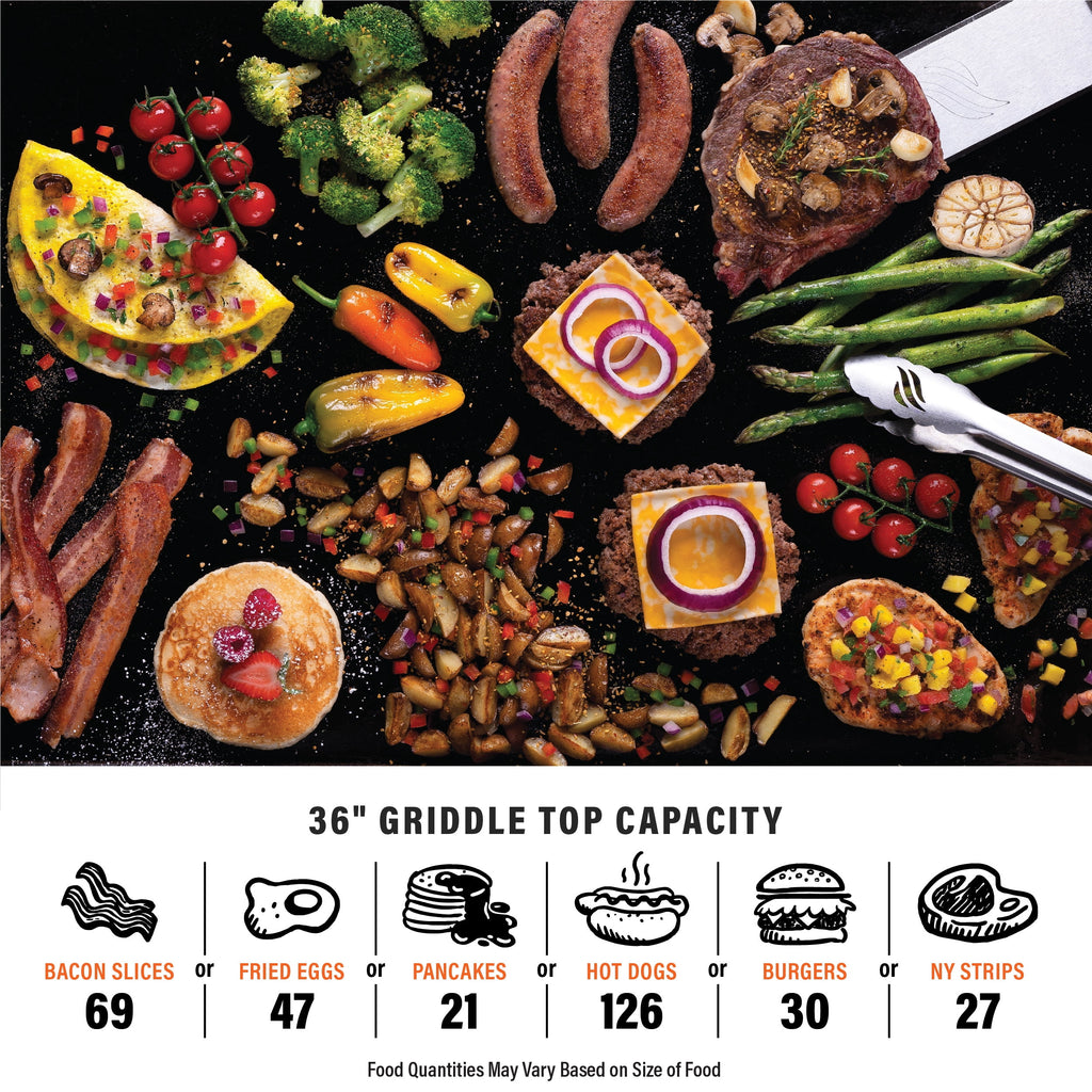 Blackstone Pro Series 4-Burner 36 Propane Omnivore Drop-in Outdoor Griddle with Hood Gas Grills
