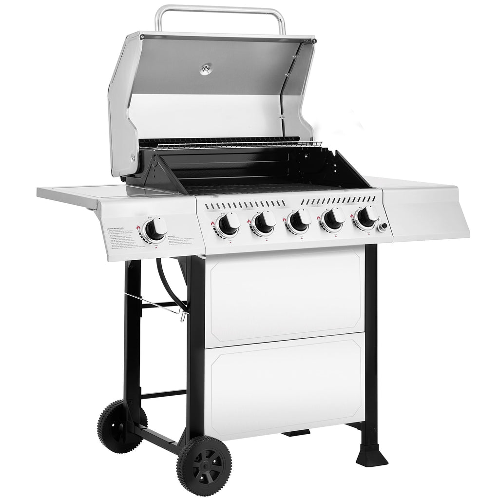 Royal Gourmet GA5401T 5-Burner BBQ Liquid Propane Gas Grill with Side Burner, Stainless Steel 60,000 BTU Barbecue Grill for Patio Garden Picnic Backyard Party, Silver Royal Gourmet