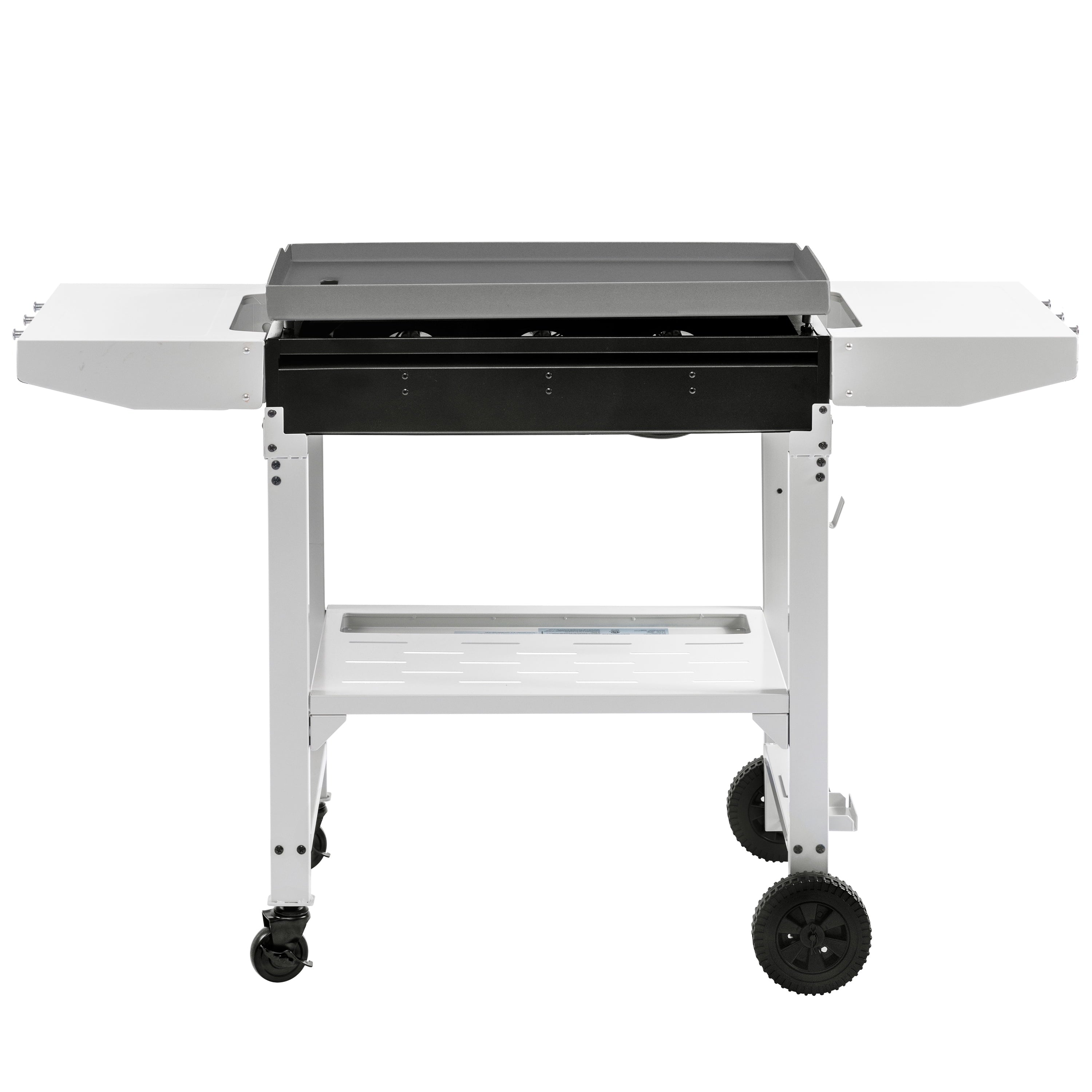 Royal Gourmet GB3000W 28-Inch 3-Burner Propane Gas Griddle in White, Griddle with Collapsible Side Shelves Royal Gourmet
