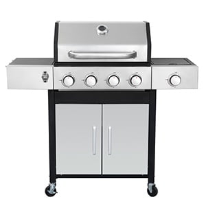 Seizeen 3-Burner Propane Gas Grill, Outdoor 2-IN-1 BBQ Grill & Griddle, Portable Combo Grills Stainless Steel, W/Two Foldable Shelves, Two Cooking Areas, Wheels Gas Grills