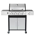 Seizeen 3-Burner Propane Gas Grill, Outdoor 2-IN-1 BBQ Grill & Griddle, Portable Combo Grills Stainless Steel, W/Two Foldable Shelves, Two Cooking Areas, Wheels Gas Grills