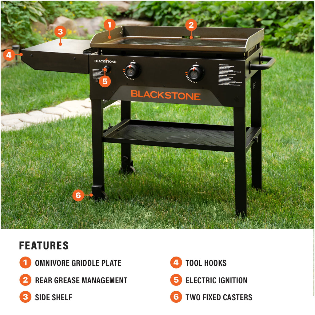 Blackstone Original 2-Burner 28 Propane Omnivore Griddle Gas Grills