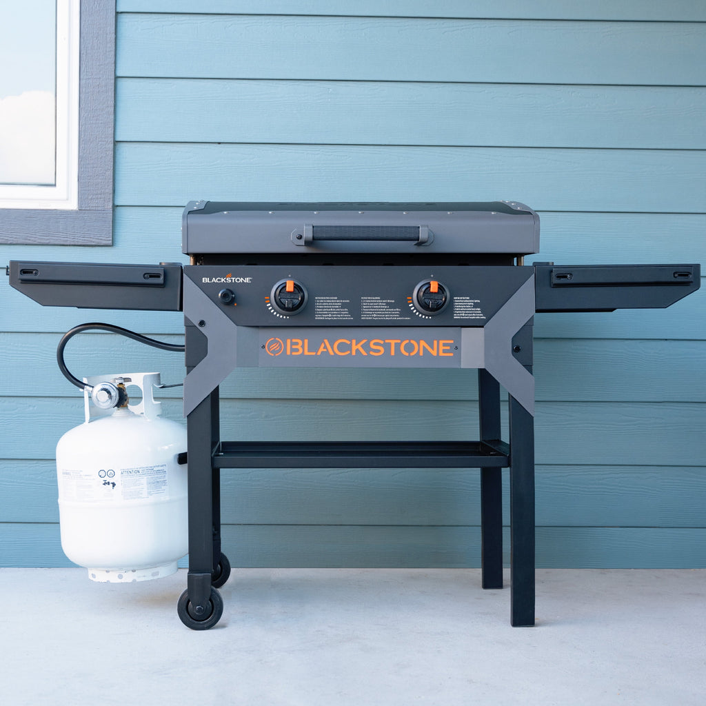Blackstone 28 Propane Griddle Grill 2311 - Portable Outdoor Flat Top for Cooking with X-Braced Hood & Durable Powder Coated Steel - Iron Forged Omnivore Griddle Blackstone