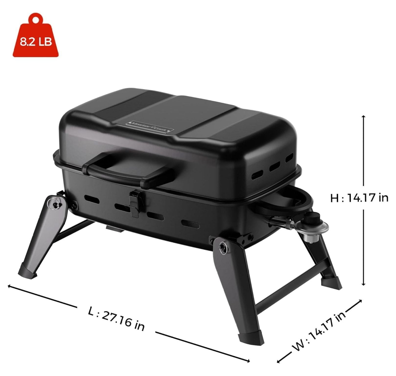 10,000 BTU Portable Gas Grill, Outdoor Compact BBQ Small Propane Grill with Foldable Legs for RV, Hiking, Camping, Patio, Tailgating TeuheJ