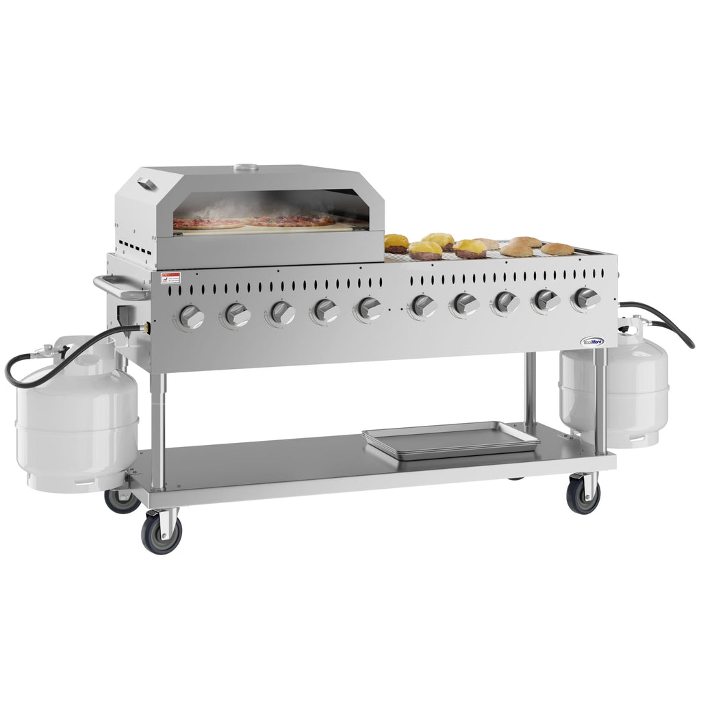 72 in. Commercial Outdoor Propane Gas Grill with 36 in. Pizza Oven in Stainless-Steel (CGKIT7-P36) Koolmore