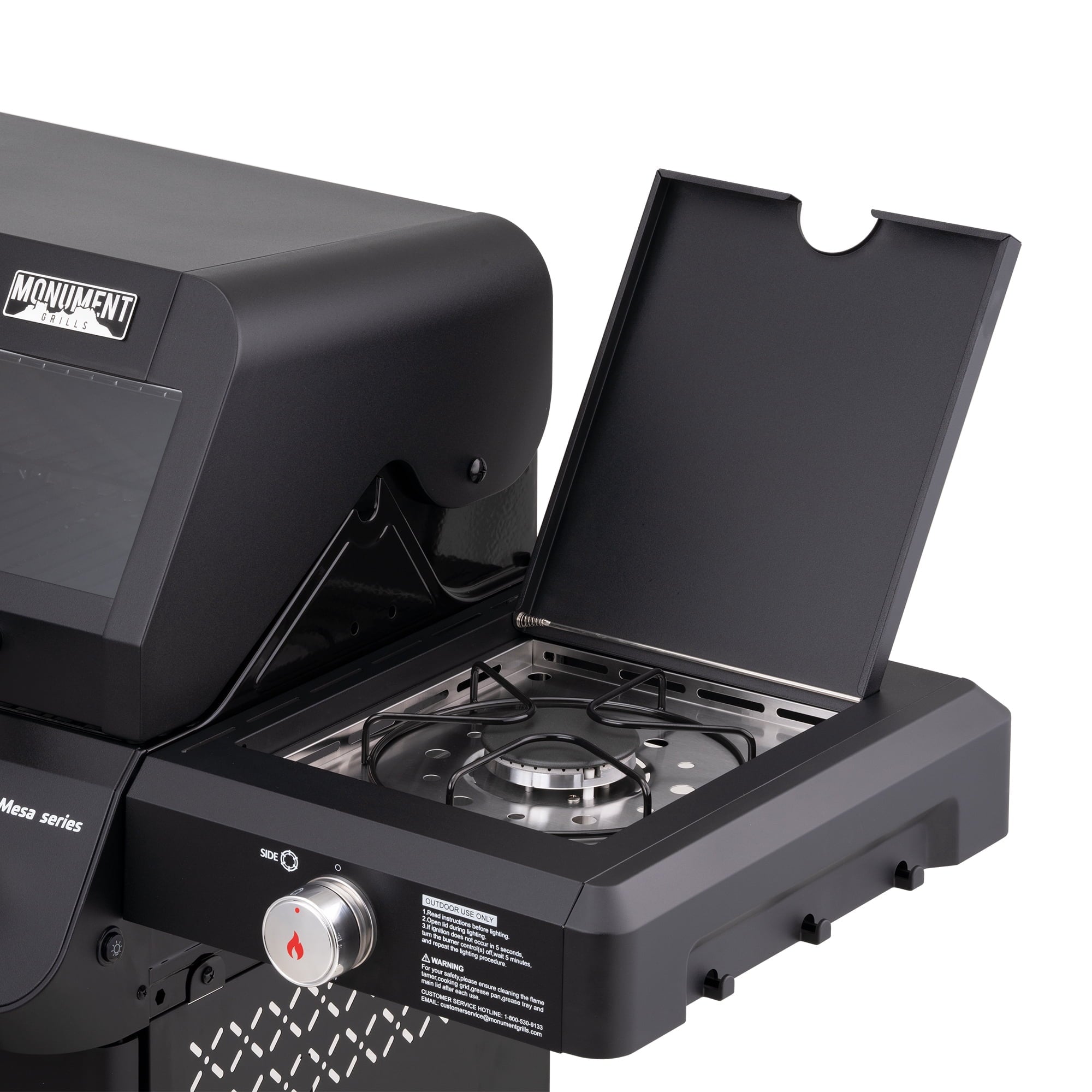 Monument Grills Mesa 3-Burner Black Propane Gas Grill with Clear View Lid and LED Controls Monument Grills