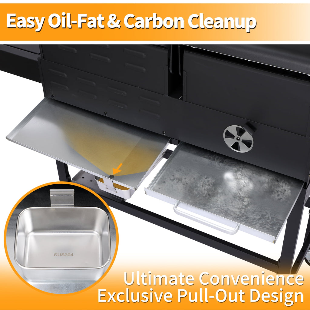 3 Burner Gas & Charcoal Combo Grill with Side Burner, Outdoor BBQ Propane Grill, 673 Sq. In. Cast Iron Grates & Reversible Griddle, 37200 BTU Stainless Steel Lid for Backyard Cooking Nice Cooker