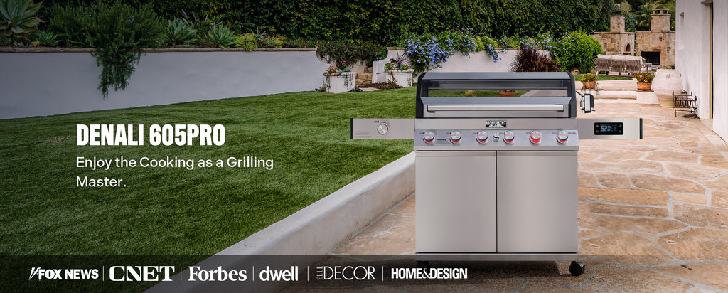 Monument Grills 6+1 Burner Smart Tech Propane Gas Grill for Outdoor Cooking , Denali 605Pro Stainless Steel Grill 78,000 BTU with Side Sear Burner, Smoker Box, Cover and Rotisserie Kit My Store
