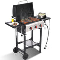 3-Burner Propane Gas Grill with Cast Iron Grate - 30000 BTU Output & Easy-Clean Grease Management for Perfect BBQs (3-Burner) Born Free