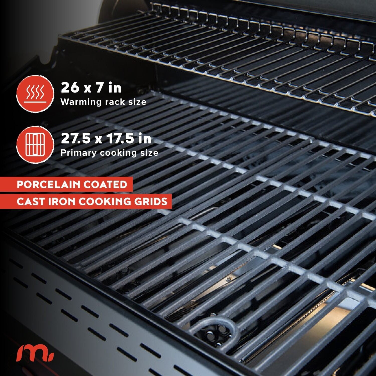 Megamaster 5-Burner Propane Gas Grill with Side Tables, Accessory Hooks, 50,000 BTUs, 656 SQ. In. Cooking Space, 2 Wheel Transport, Outdoor Kitchen Grill for BBQs, Backyards, and More - 720-0982 Gas Grills