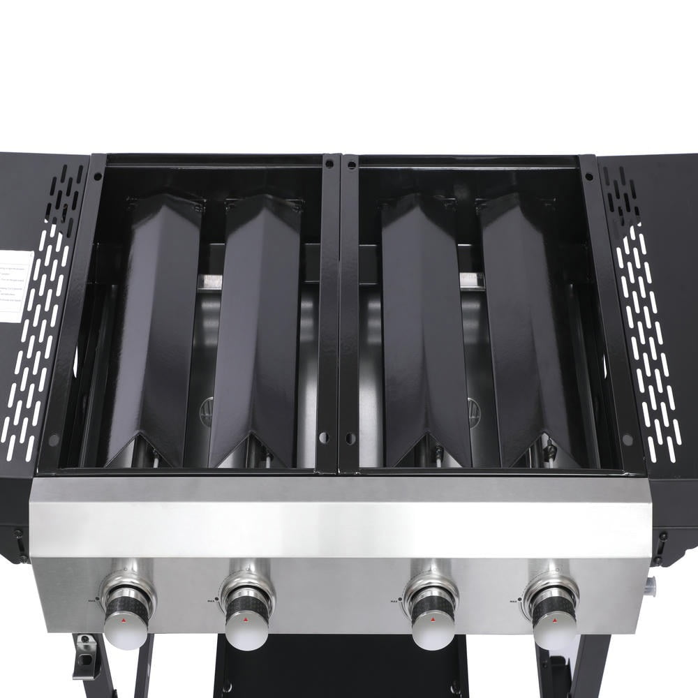 Kadyn Garden Grill with 2+2, Patio Backyard Barbecue Grill for Outdoor, BBQ, Camping, Black Kadyne