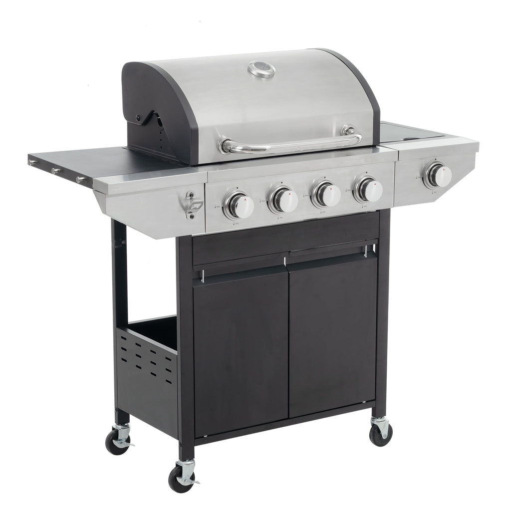 Miniyam 4-Burner Propane Gas Grill, 46,500 BTU Outdoor BBQ Grill with Side Burner, Stainless Steel My Store