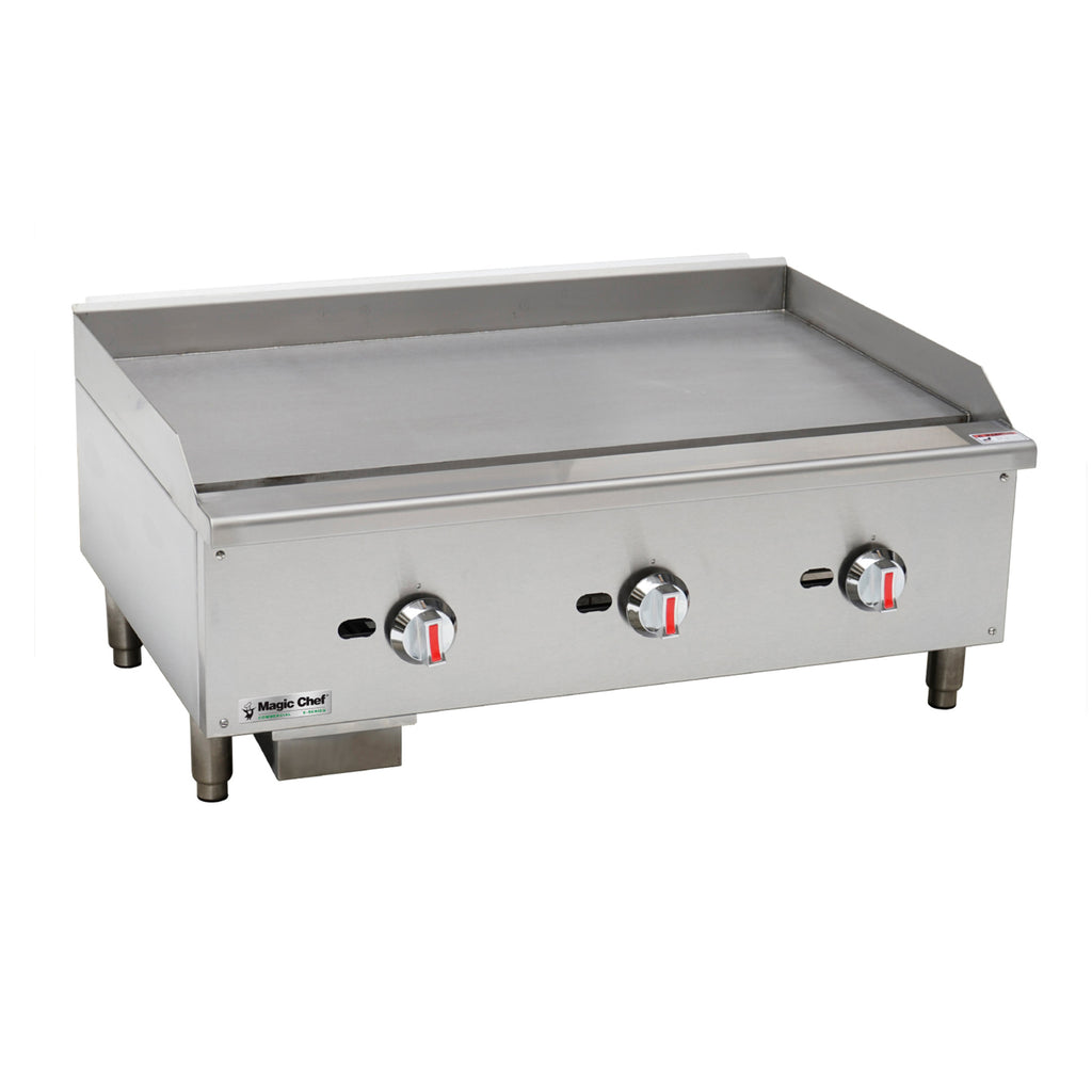 36 in. Commercial Natural Gas Manual Countertop Griddle in Stainless Steel Magic Chef