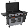 Blackstone Bronco Outdoor Combo Griddle, 36 Inch 4-Burner Flat Top Grill with Vertical Pellet Smoker Blackstone
