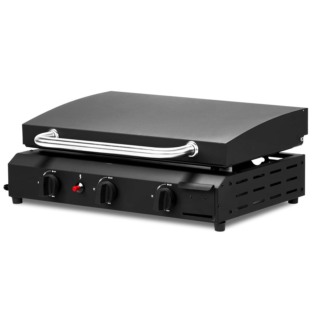 Zintown Propane Griddle Table Top Grill Camping Griddle Portable with 3 Burner Zintown