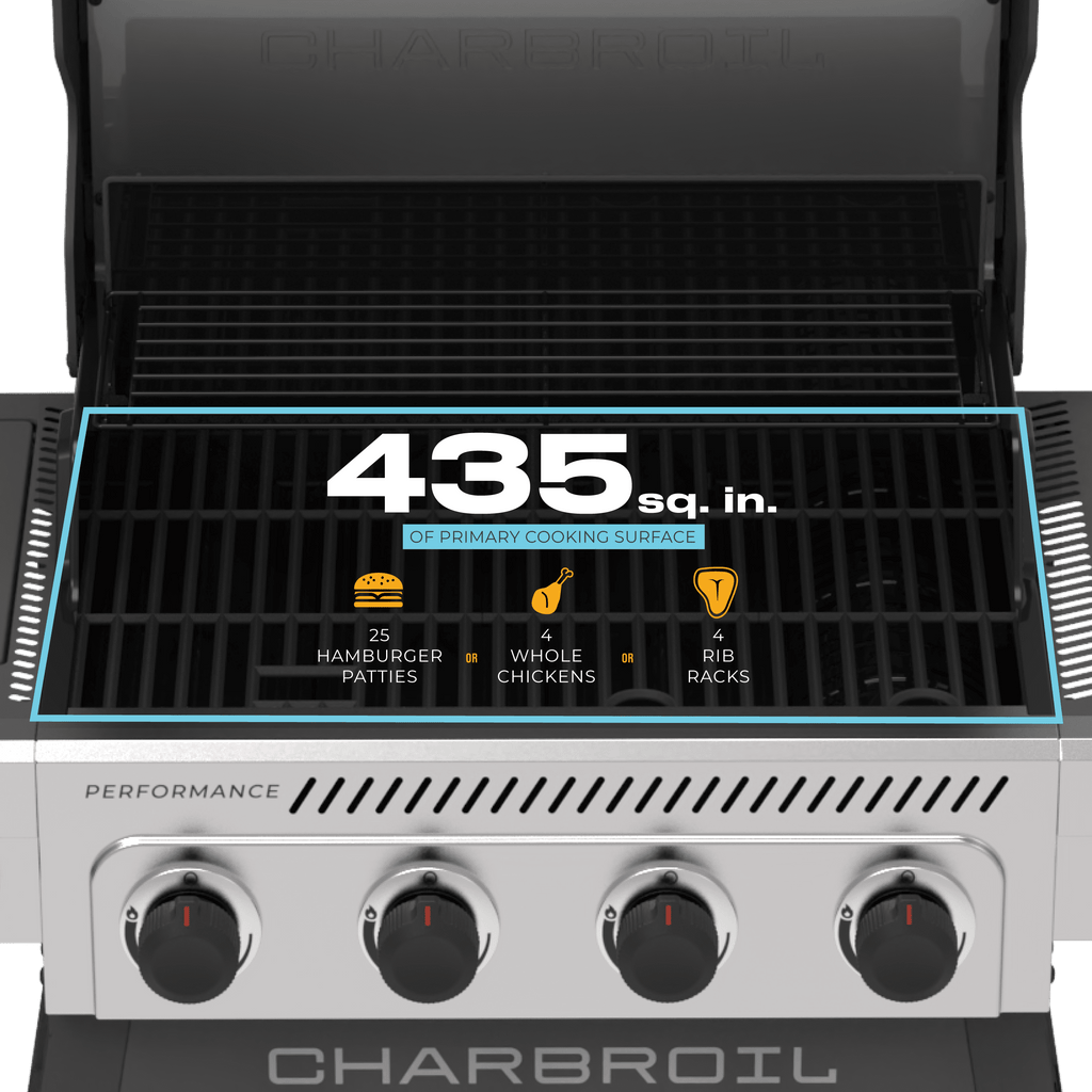 Charbroil? Performance Series? FlavorMax? 4-Burner Cart Gas Grill with Side Burner, Stainless Charbroil