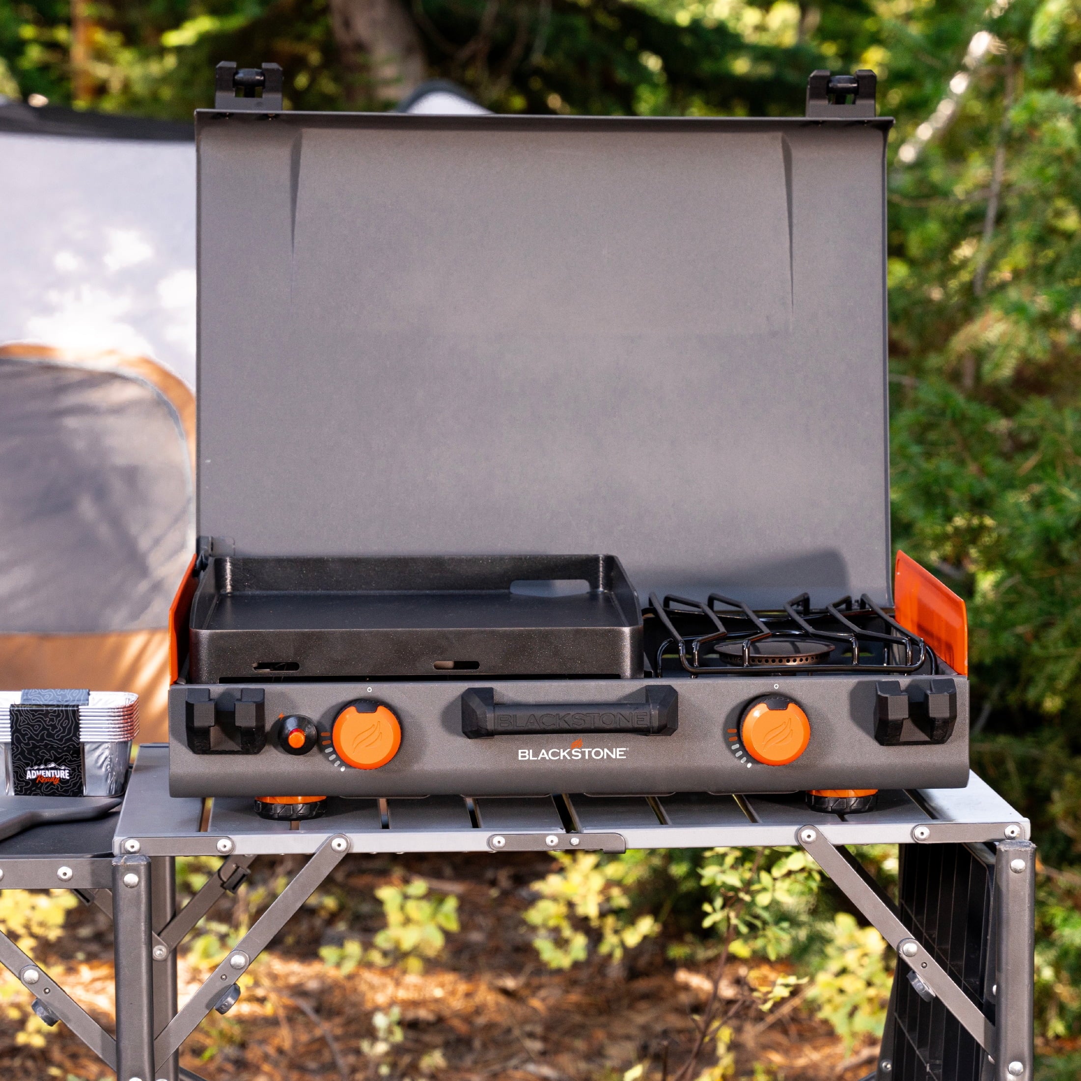 Blackstone Adventure Ready 12x14 Propane Camping Griddle with Side Burner Gas Grills