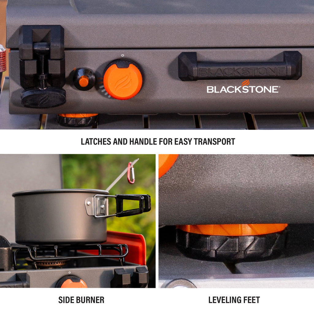 Blackstone Adventure Ready 12x14 Propane Camping Griddle with Side Burner Gas Grills