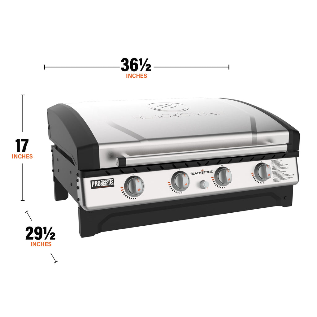 Blackstone Pro Series 4-Burner 36 Propane Omnivore Drop-in Outdoor Griddle with Hood Gas Grills
