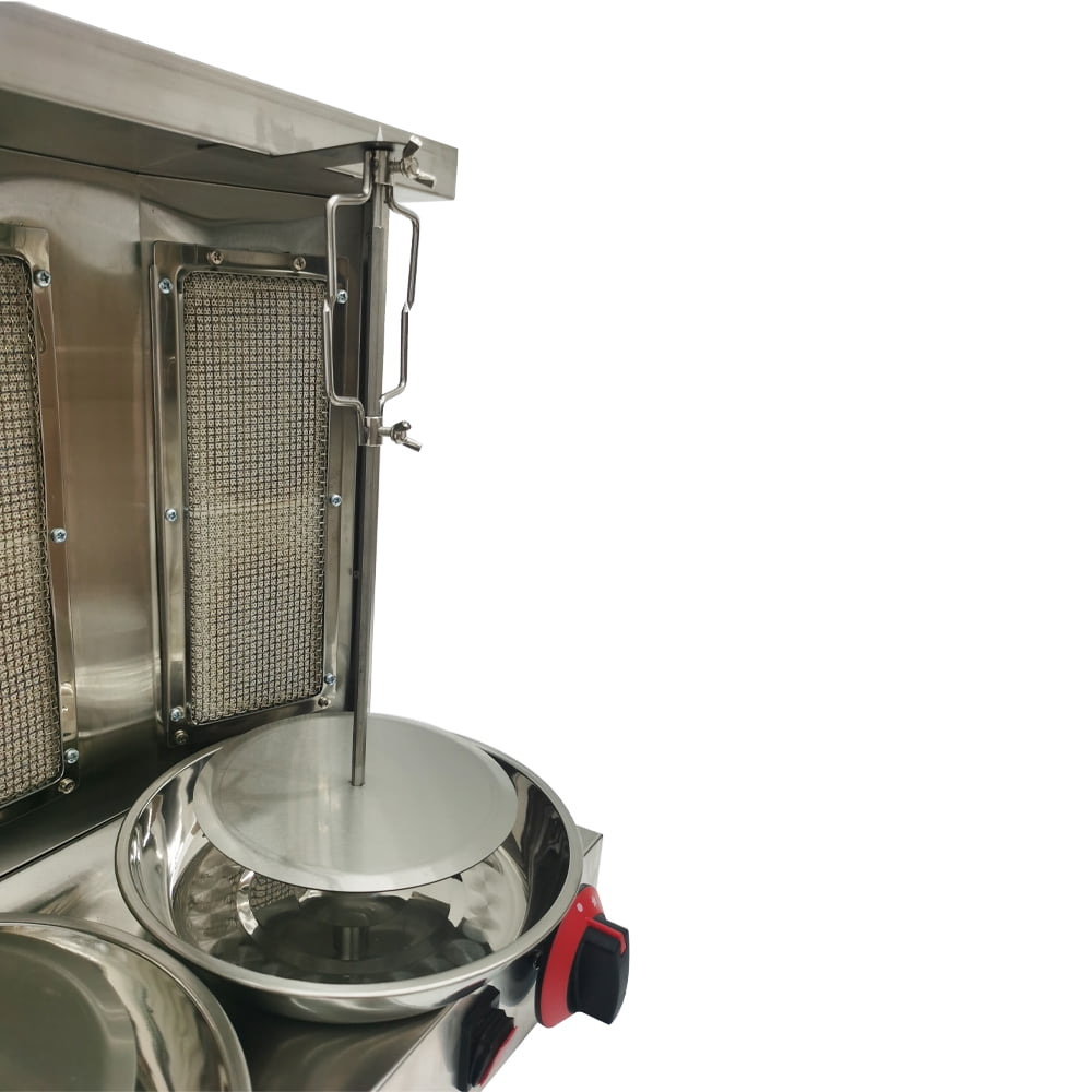 Techtongda Shawarma Machine Gas Kebab Gyro Grill Machine Propane Doner Kebab Machine with 3 Burners Techtongda