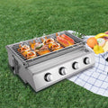4 Burner Gas BBQ Grill Stainless Steel – LPG Only, 2800Pa Low Pressure, Portable TOOL1SHOoo