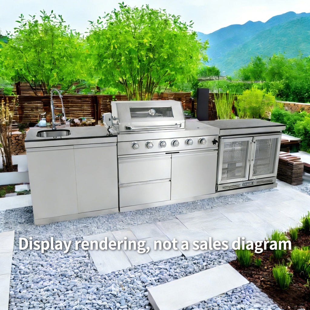 LP Gas Grill 4 Burners Grill-B Stainless steel Outdoor Kitchen Islands(LTL carry) My Store