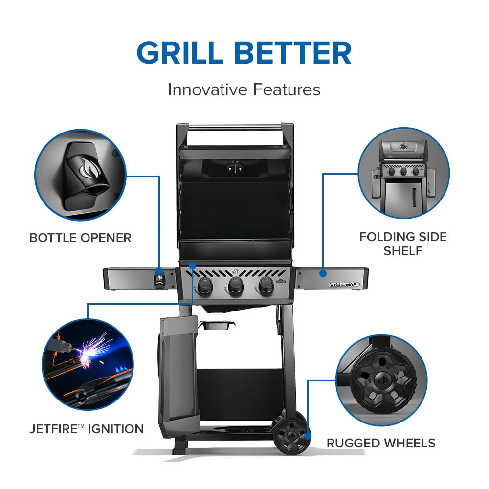 Napoleon Freestyle 365 3-Burner Propane Gas Grill in Graphite Grey Gas Grills