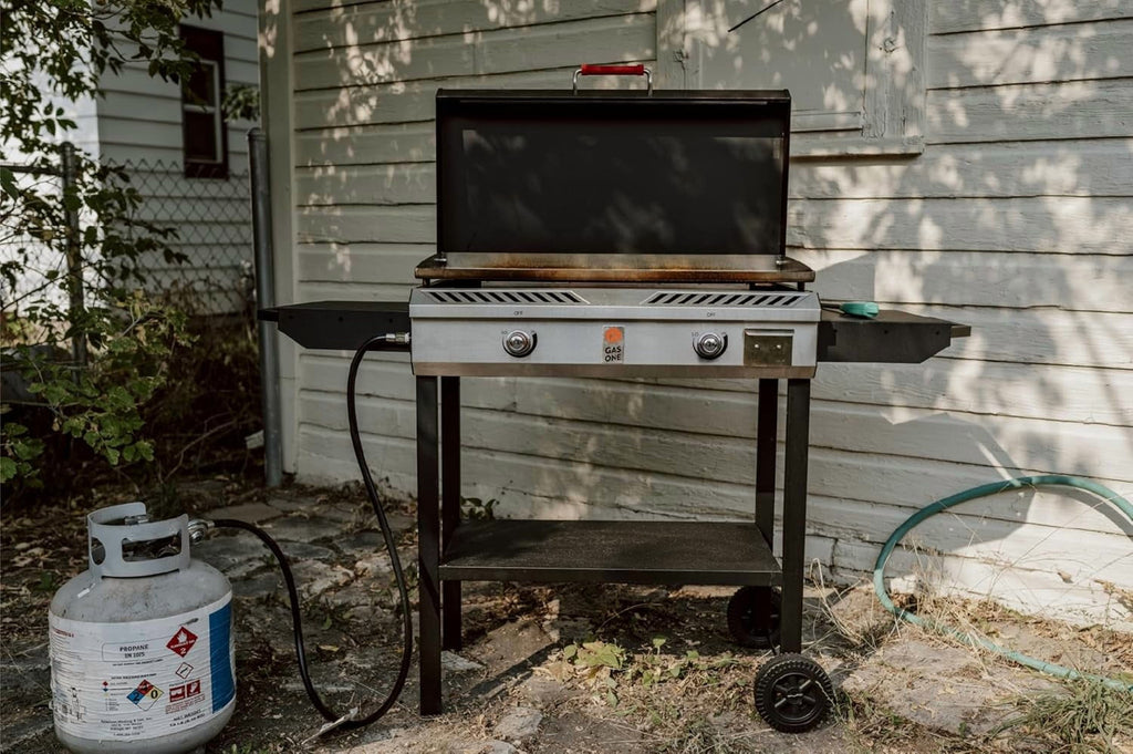 GasOne Gas Griddle – 2-Burner Propane Stove with Flat Top Grill – Modular Cast Iron Propane Grill Gas One