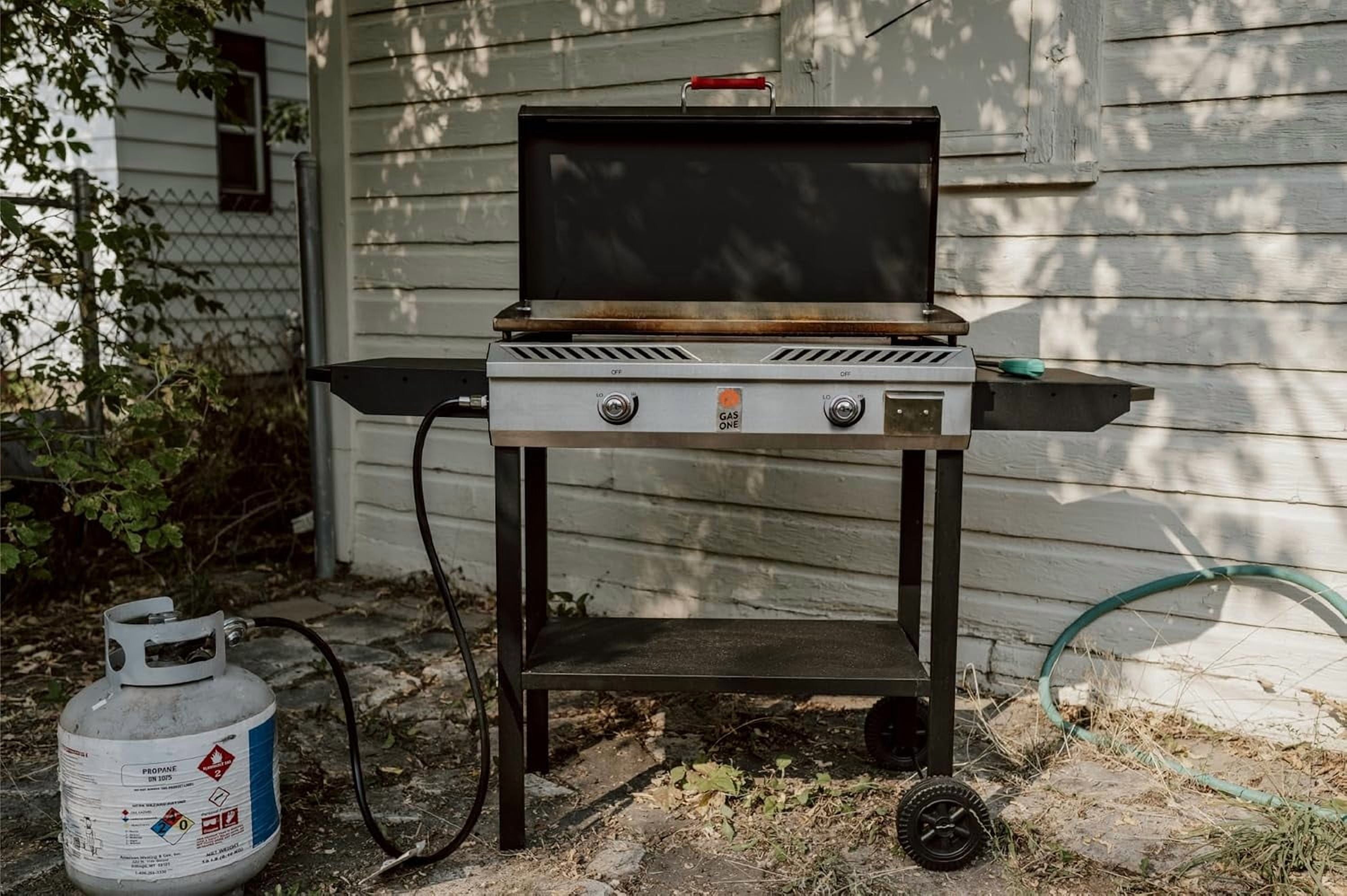 GasOne Gas Griddle – 2-Burner Propane Stove with Flat Top Grill – Modular Cast Iron Propane Grill Gas One