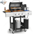 Syngar 3-Burner Propane Gas Grill with Side Burner, 40,500 BTU Outdoor BBQ Grill with 287 sq.in. Main Cooking Area, Stainless Steel Construction, Side Shelf, Ideal for Patio, Backyard, Garden Gas Grills