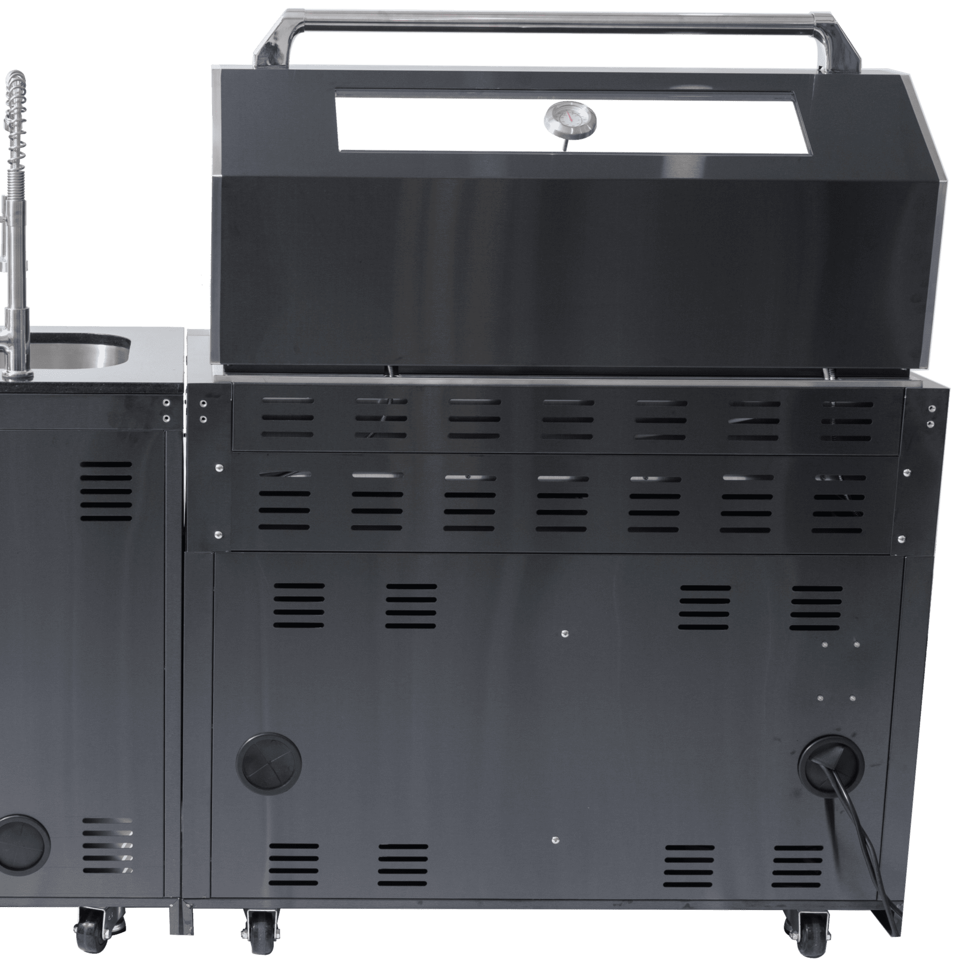 Black galaxy granite countertops, 43-inch island gas grill, Six Burners Grill 85000BUT (LTL carry） Navratil