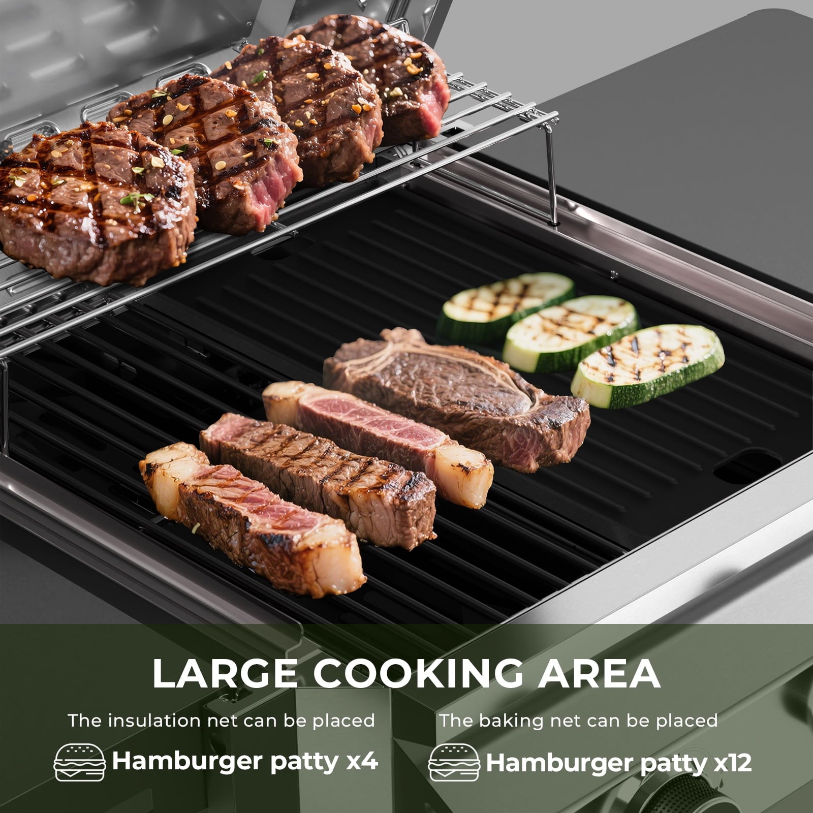 Gas Grill with 2-Burner,Outdoor Gas BBQ Grill,16000 BTU WAA