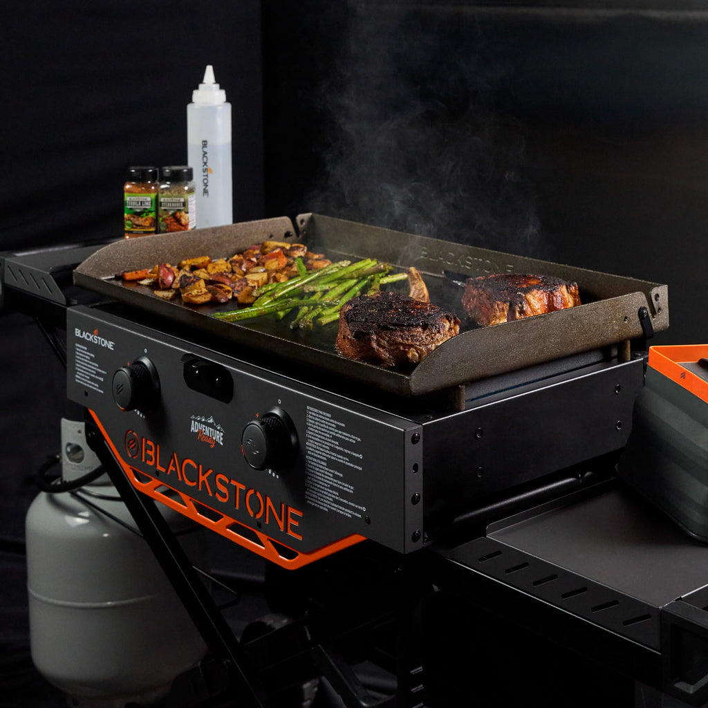 Blackstone Adventure Ready Outdoor Griddle, 28 Inch 2-Burner Flat Top Grill with Flexfold Legs, Gray Blackstone