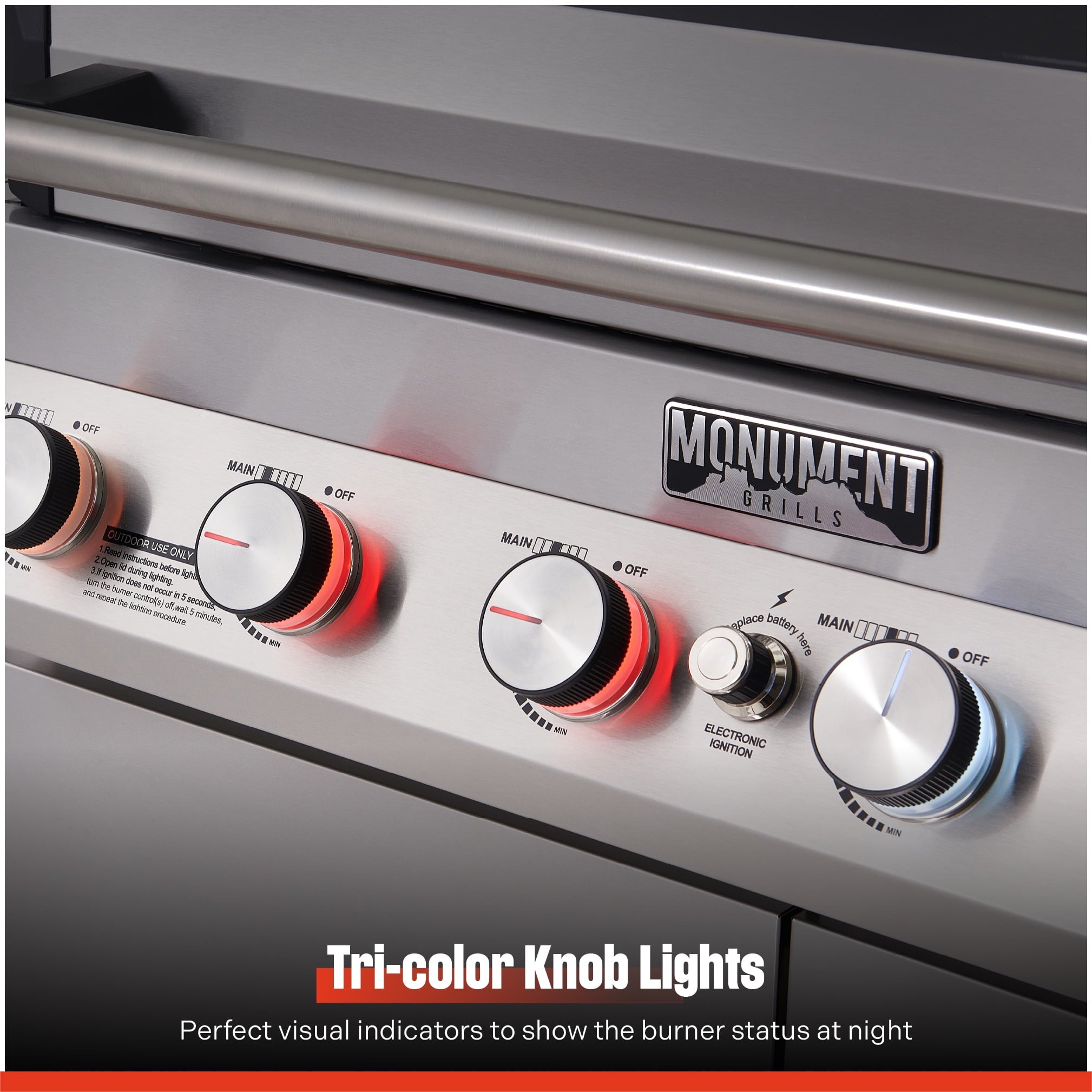 Monument Grills Denali Series 6-Burner Black Dual Fuel Cabinet Grill with Clearview Lid and LED Knobs Monument Grills